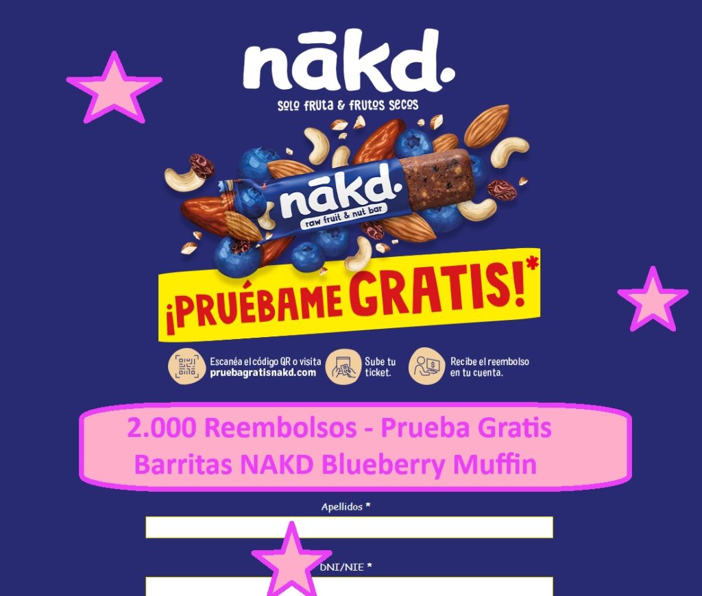 2.000 Reembolsos - Prueba Gratis Baritas NAKD