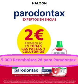 5.000 Reembolsos 2€ para Paradontax