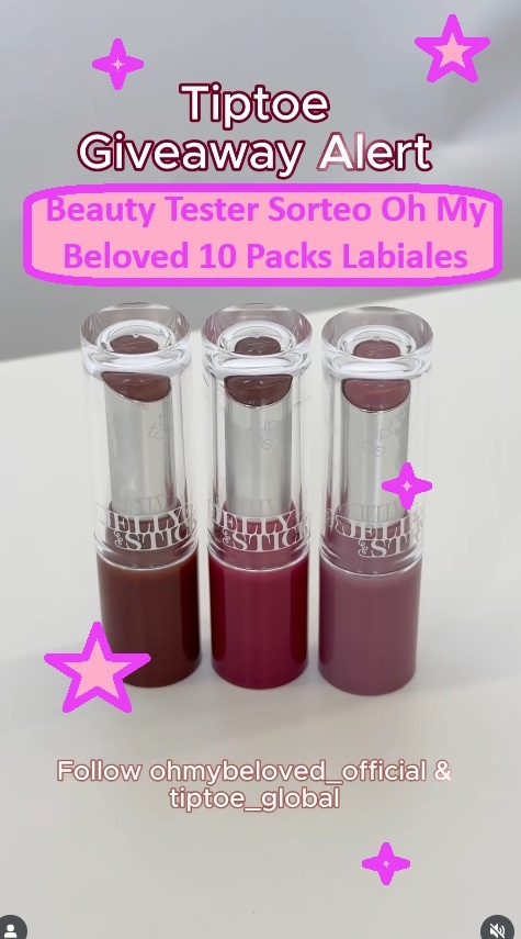Beauty Tester Sorteo Oh My Beloved de 10 packs labiales triptoe
