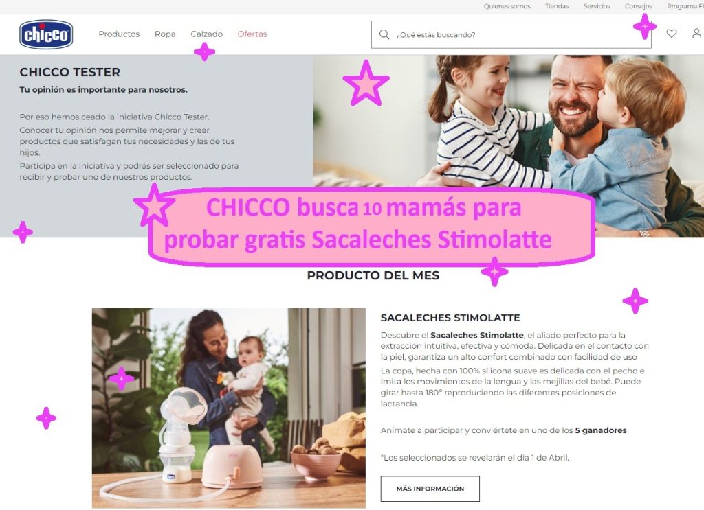 CHICCO busca 10 mamás para probar gratis sacaleches stimolatte