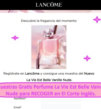 Muestras Gratis Perfume La Vie Est Belle Vainille Nude para RECOGER en El Corte Inglés.