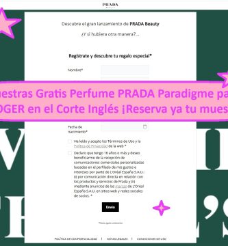 Muestras Gratis Perfume PRADA Paradigme para RECOGER en Corte Inglés