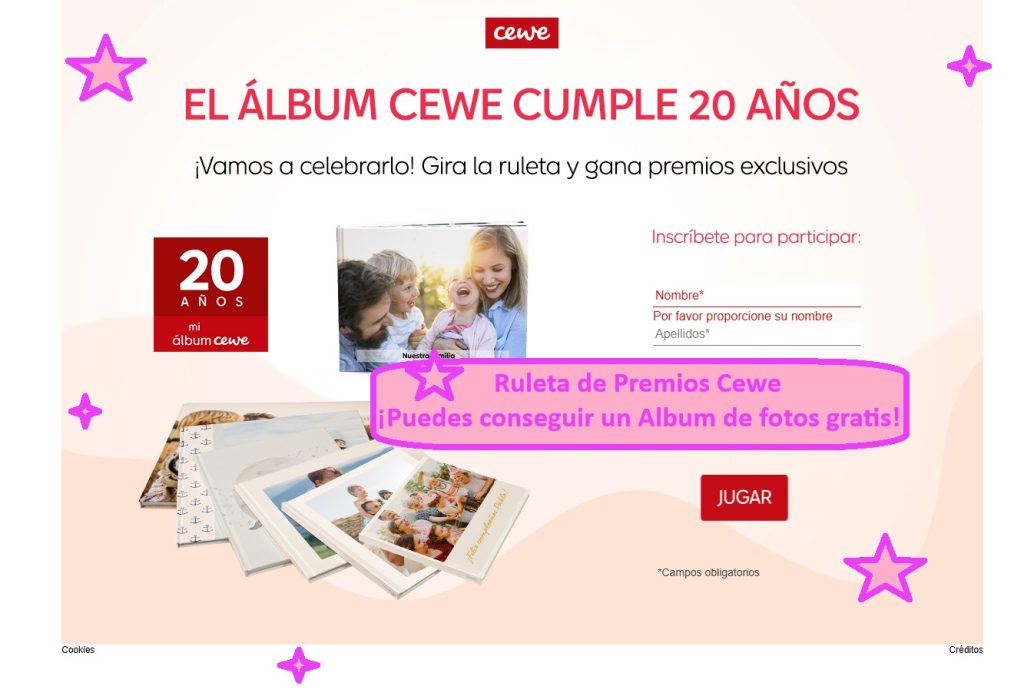 Ruleta de Premios CEWE consigue un album de fotos gratis