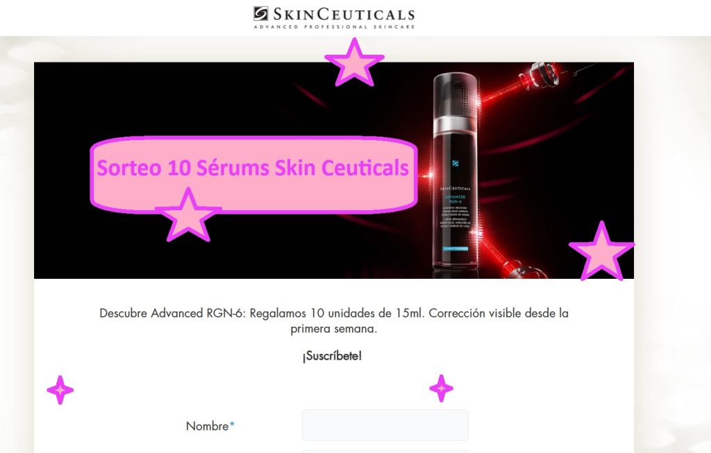 Sorteo 10 Sérums Skin Ceuticals