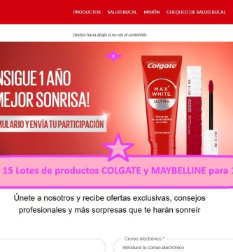 Sorteo 15 Lotes de productos COLGATE y MAYBELLINE para 1 Año