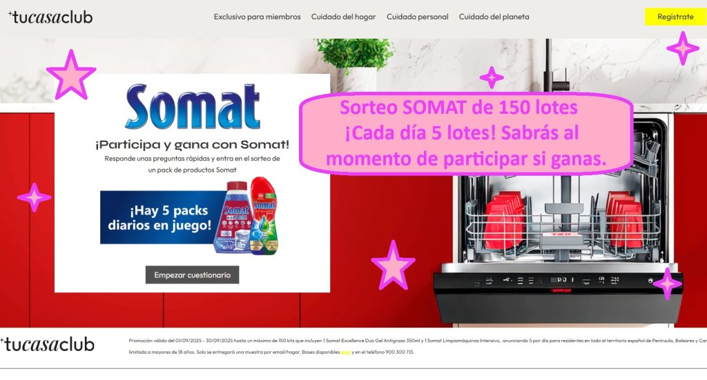 Sorteo Tu Casa Club de 150 lotes Somat