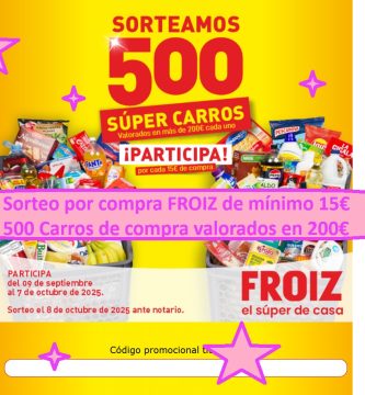 Sorteo por compra FROIZ 500 carros de compra de 200 euros