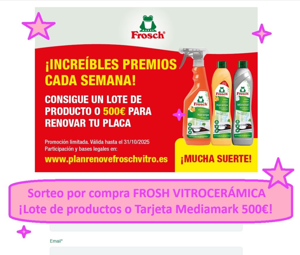 Sorteo por compra FROSH VITROCERÁMICA ¡Lote de productos o Tarjeta Mediamark 500€!