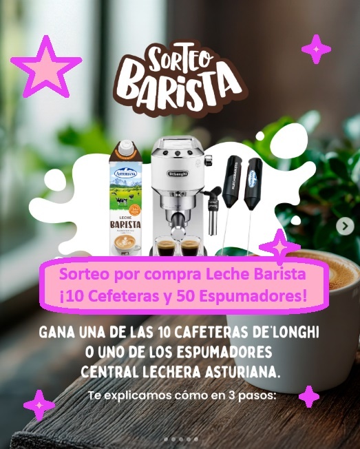 Sorteo por compra Leche Barista ¡10 Cafeteras y 50 Espumadores!