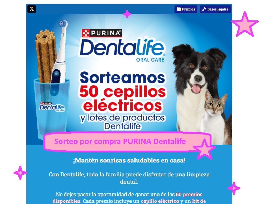 Sorteo por compra PURINA Dentalife de 50 cepillos electricos + lote