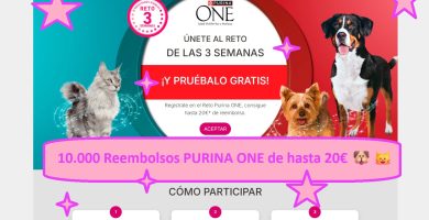 10.000 Reembolsos PURINA ONE de hasta 20€ 🐶🐱