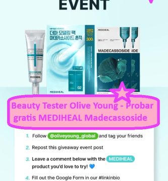 Beauty Tester Olive Young - Probar gratis cuidado facial MEDIHEAL Madecassoside