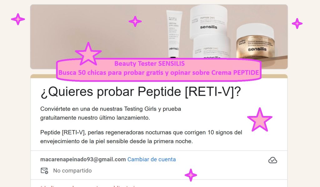 Beauty Tester SENSILIS busca 50 chicas para probar gratis crema SENSILIS