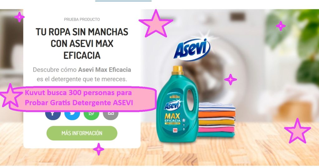 Kuvut busca 300 personas para Probar Gratis Detergente ASEVI