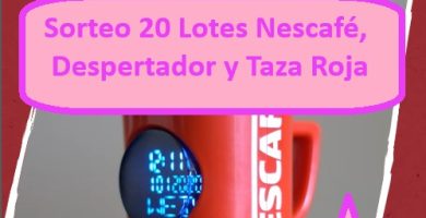 Sorteo 20 Lotes Nescafé, Despertador y Taza Roja