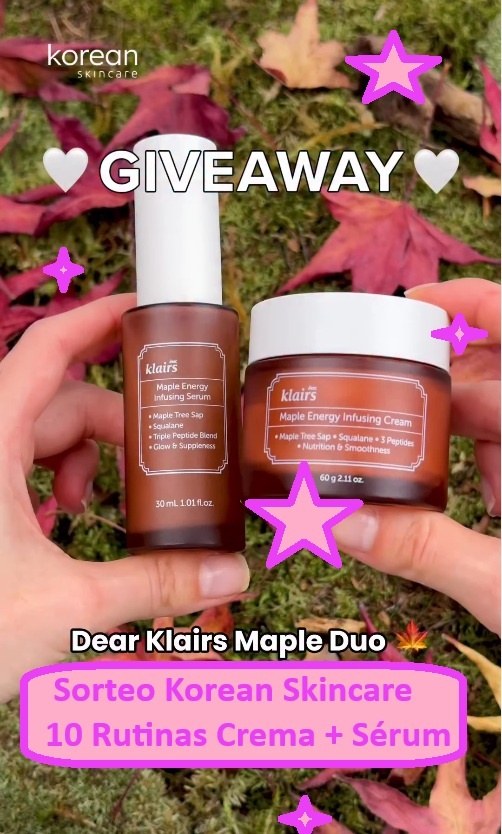 Sorteo Korean Skincare de 10 rutinas crema y serum Dear Klairs