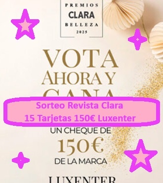 Sorteo Revista Clara de 15 Tarjetas de 150 euros para joyas Luxenter