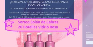 Sorteo Sol&aacute;n de Cabras de 20 botellas vidrio rosa