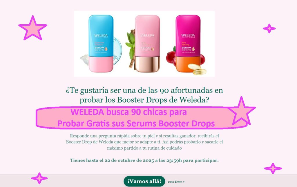 WELEDA busca 90 chicas para Probar Gratis sus Serums Booster Drops