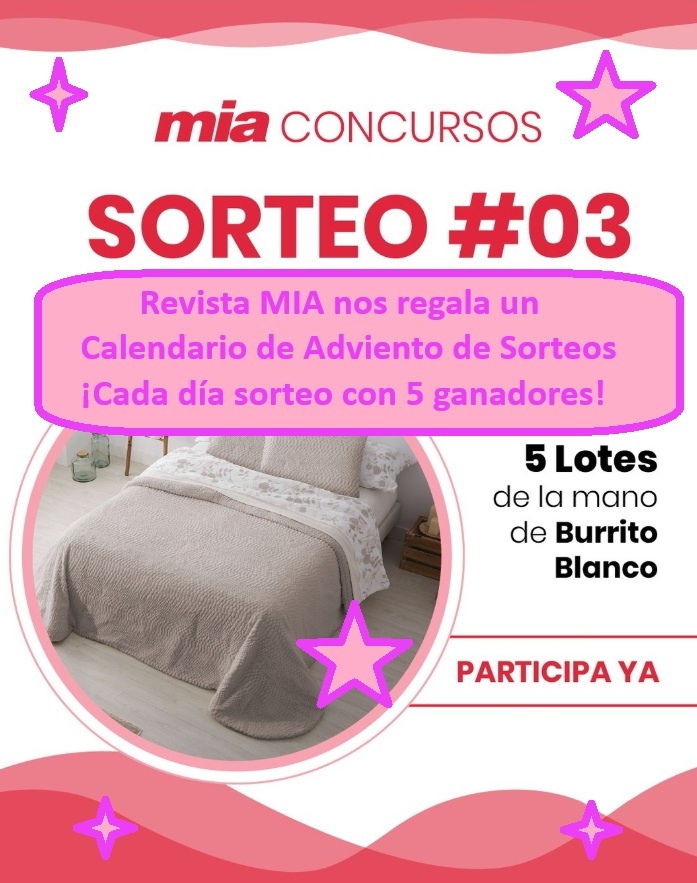 Calenadrio de adviento de sorteos de la Revista MIA