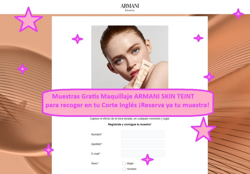 Muestras Gratis Maquillaje ARMANI SKIN TEINT para recoger en tu Corte Inglés