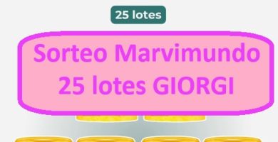 Sorteo MARVIMUNDO 25 lotes GIORGI