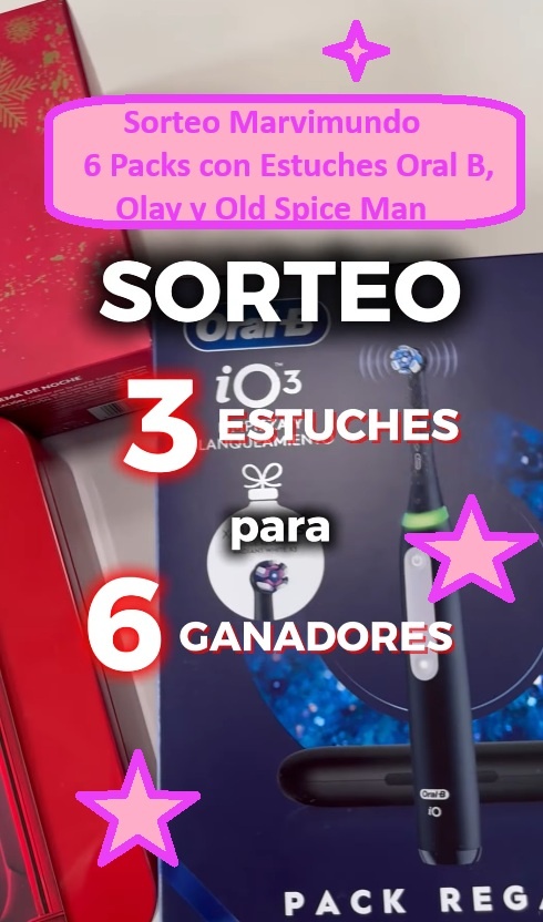 Sorteo Marvimundo de 6 Packs con Estuches Oral B, Olay y Old Spice Man