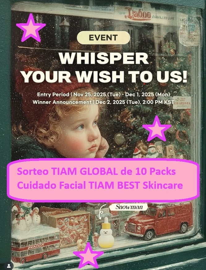 Sorteo TIAM GLOBAL de 10 Packs Cuidado Facial TIAM BEST Skincare