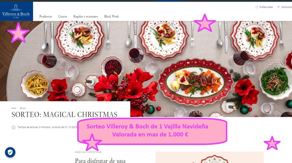 Sorteo Villeroy & Boch de 1 Vajilla Navideña