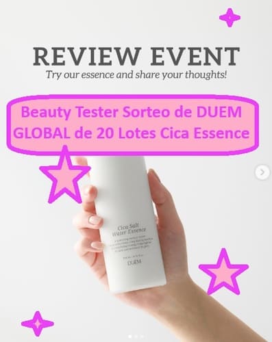 Beauty Tester Sorteo de DUEM GLOBAL de 20 Lotes Cica Essence