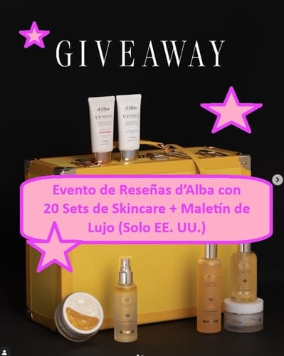 Evento de Reseñas d’Alba con 20 Sets de Skincare + Maletín de Lujo (Solo EE. UU.)