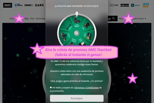 Gira la ruleta de premios AMC Navidad ¡Sabrás al instante si ganas!