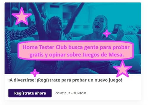 Home Tester Club busca gente para probar gratis y opinar sobre Juegos de Mesa.