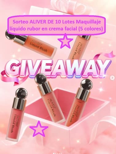 Sorteo ALIVER DE 10 Lotes Maquillaje líquido rubor en crema facial (5 colores)