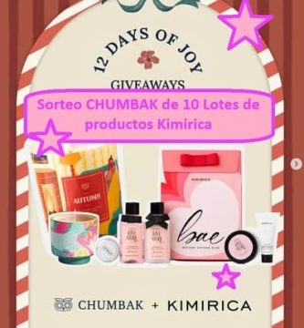Sorteo CHUMBAK de 10 Lotes de productos Kimirica