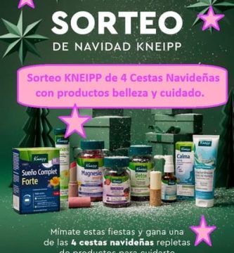 Sorteo KNEIPP de 4 Cestas Navideñas con productos belleza y cuidado.