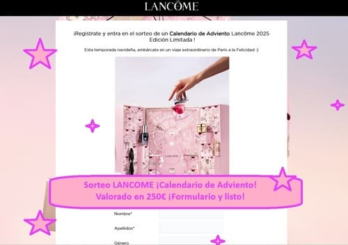 Sorteo LANCOME ¡Calendario de Adviento!