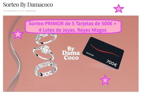 Sorteo PRIMOR de 5 Tarjetas de 500€ + 4 Joyas, Reyes Magos