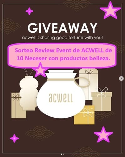 Sorteo Review Event de ACWELL de 10 Neceser con productos belleza.