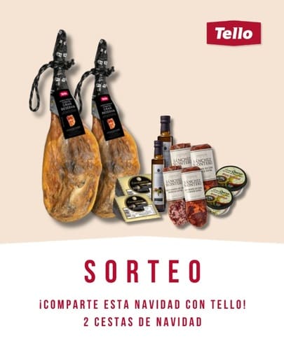 Sorteo de 1 jam&oacute;n y lote navide&ntilde;o Tello Alimentaci&oacute;n 🎄🥓