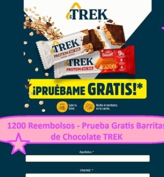 1200 Reembolsos - Prueba Gratis Barritas de Chocolate TREK