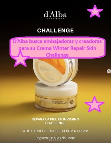 D’Alba busca embajadoras y creadoras para su Crema Winter Repair Skin Challenge