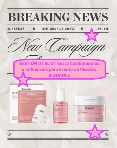 ESTIÓN DE ELIOT busca Colaboradoras e Influencers para Evento de Reseñas BIODANCE