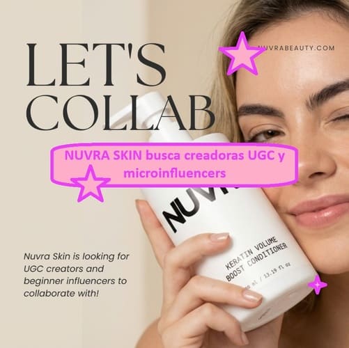 NUVRA SKIN busca creadoras UGC y microinfluencers