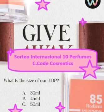 Sorteo Internacional 10 Perfumes C.Code Cosmetics