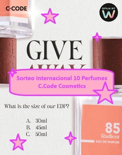Sorteo Internacional 10 Perfumes C.Code Cosmetics