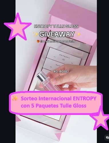Sorteo Internacional ENTROPY con 5 Pack Labiales Tulle Gloss