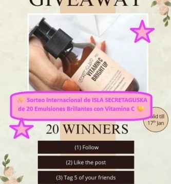 Sorteo Internacional de ISLA SECRETAGUSKA de 20 Emulsiones Brillantes con Vitamina C