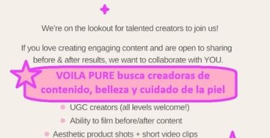 VOILA PURE busca creadoras de contenido, belleza y cuidado de la piel