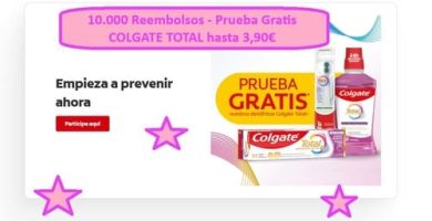 10.000 reembolsos prueba gratis COLGATE TOTAL